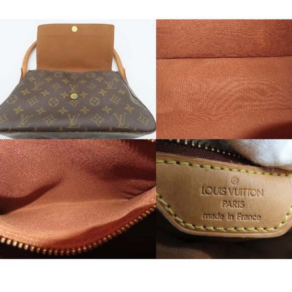 Authentic Louis Vuitton Mini Looping Monogram Tote Shoulder Hand Bag Y2K Brown - Picture 15 of 16